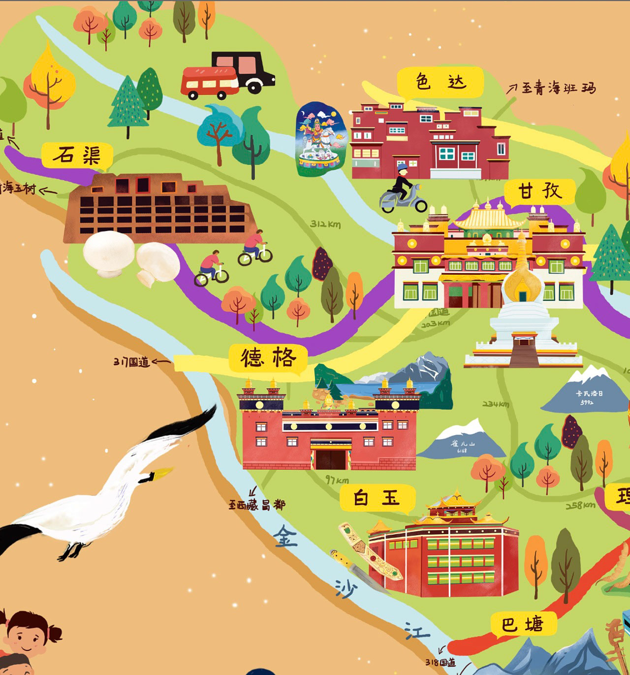 河南手绘地图景区的文化宝库
